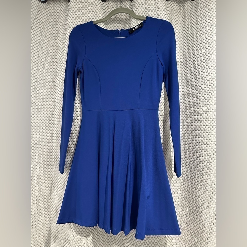 Lulus Forever Chic Royal Blue Long Sleeve Dress New Small